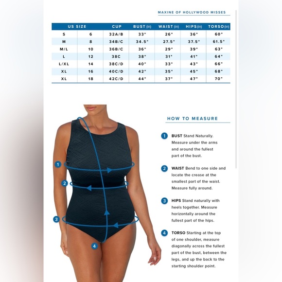 Maxine of Hollywood Ruffle Top One Piece Black & Brown Swimsuit size L/XL - Picture 10 of 10